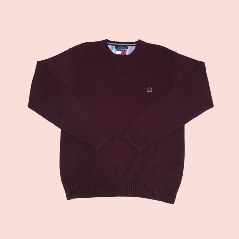 Tommy hilfiger maroon sweater online