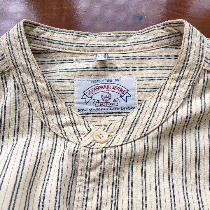 Vtg Armani Jeans Shirt Kemeja, Fesyen 