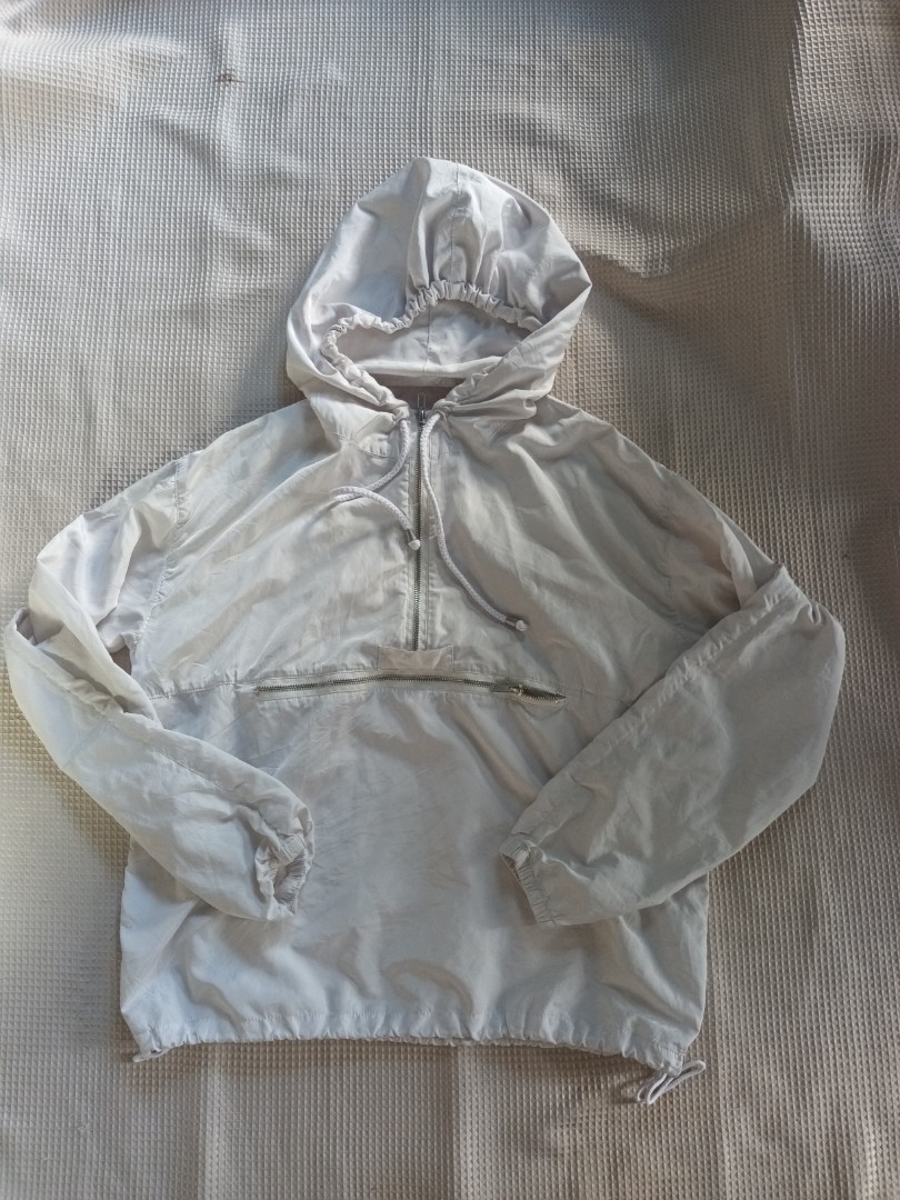 White Windbreaker Jacket, Women's Fashion, Coats, Jackets and Outerwear