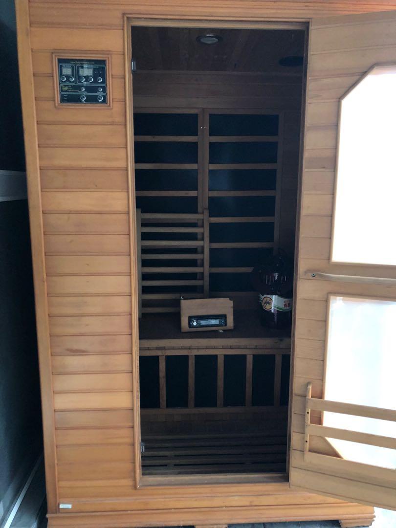 Wooden Sauna box. Canadian Cedar, Health & Nutrition, Massage Devices on  Carousell