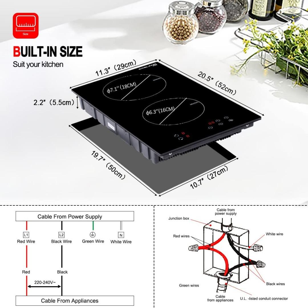 [1210] 12" Builtin Induction Cooktop, GASLAND Chef IH30BF 240V