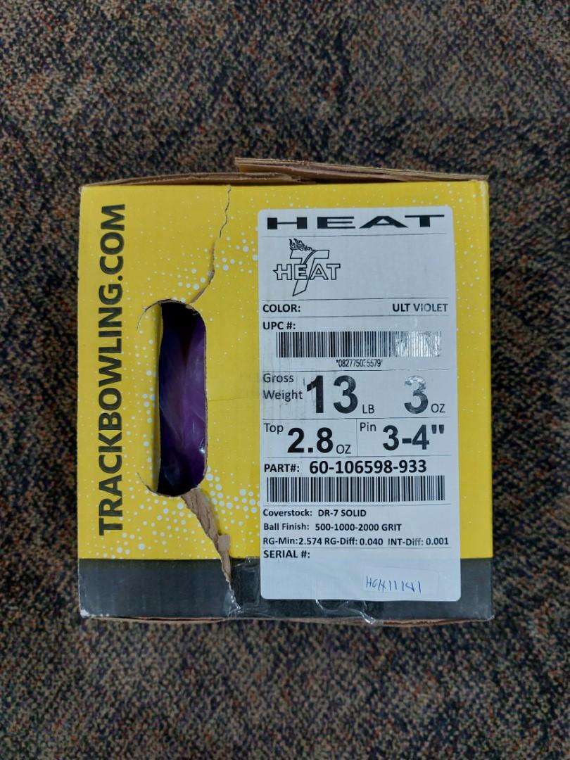 13lbs Track Heat Solid Bowling Ball, Sports Equipment, Sports & Games, Billiards & Bowling on