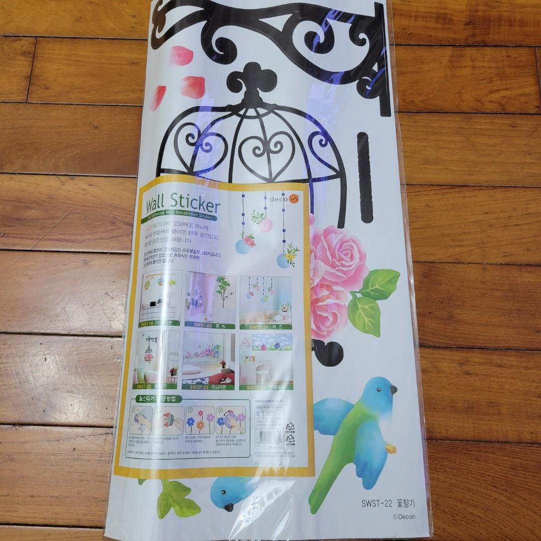 壁貼韓國品牌joydeco 壁紙窗貼牆壁裝飾花草樹木壁貼可愛壁貼文青壁貼小鳥壁貼花朵壁貼鳥籠壁貼 居家生活 家飾在旋轉拍賣