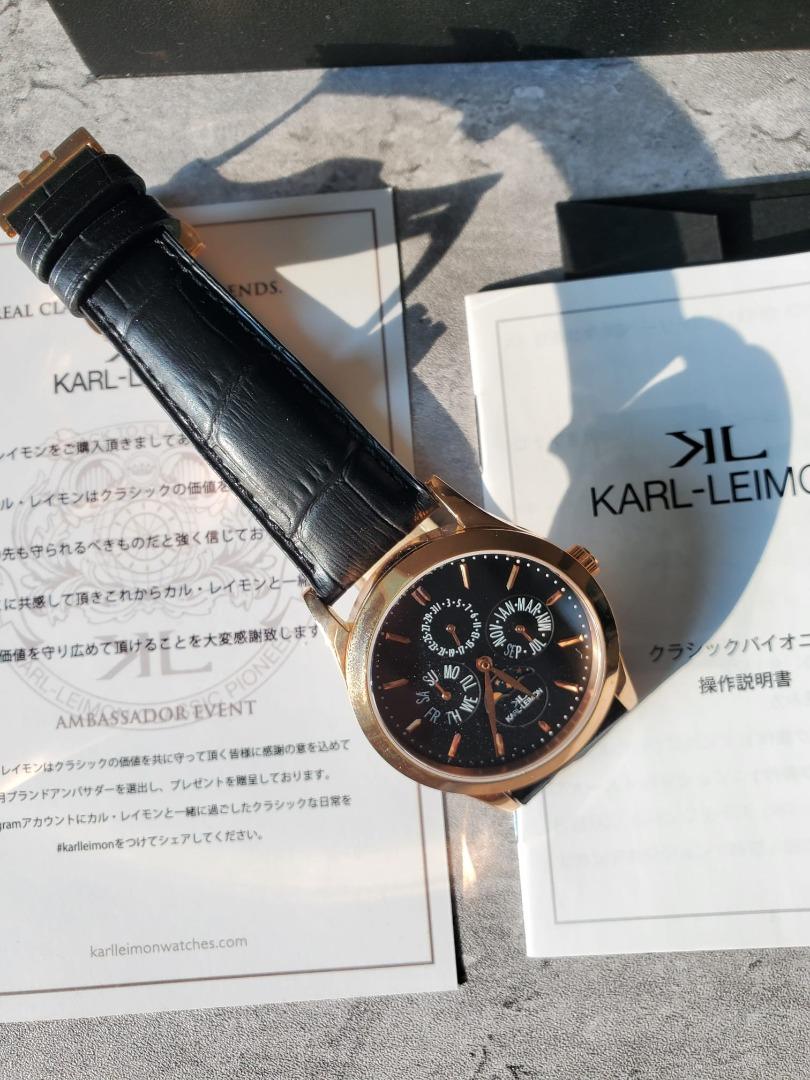 日本製手錶KARL-LEIMON Watches classic-pioneer-gold-black, 名牌