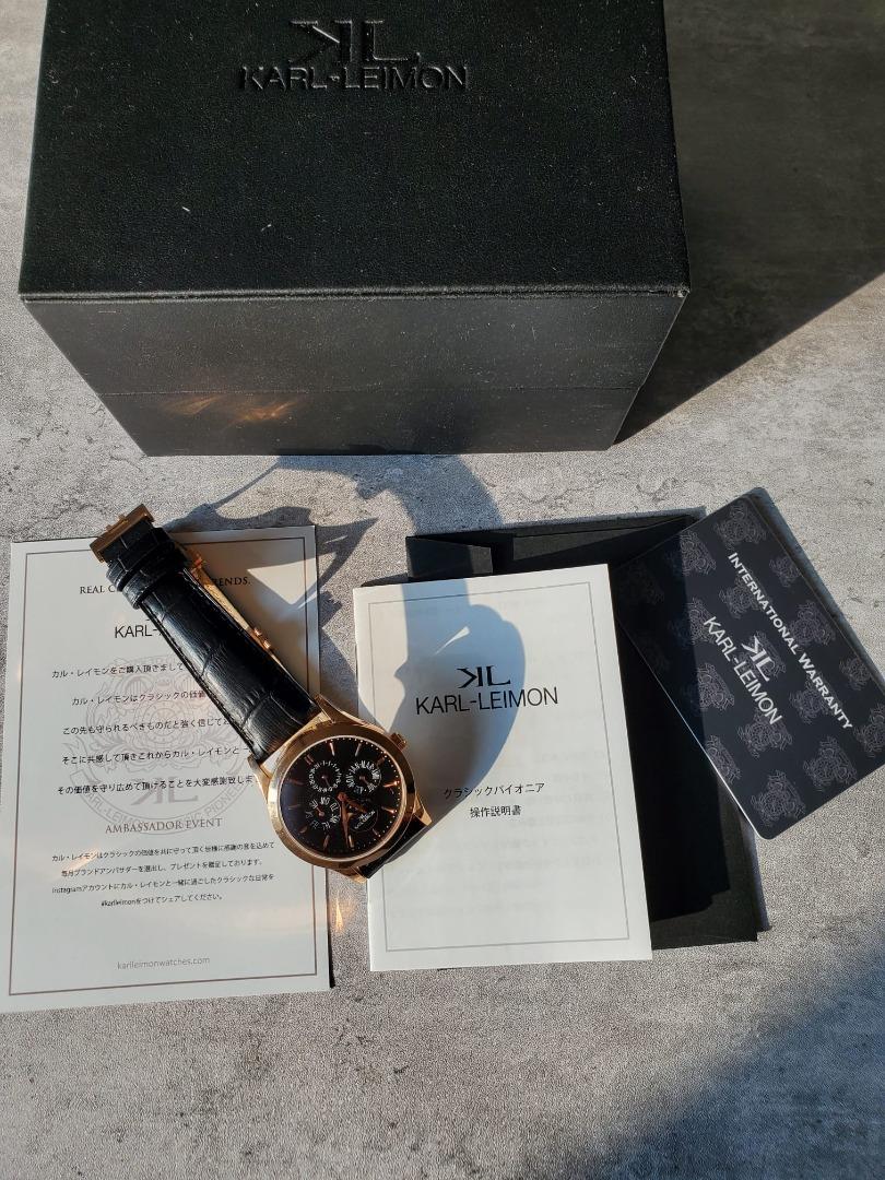 日本製手錶KARL-LEIMON Watches classic-pioneer-gold-black, 名牌