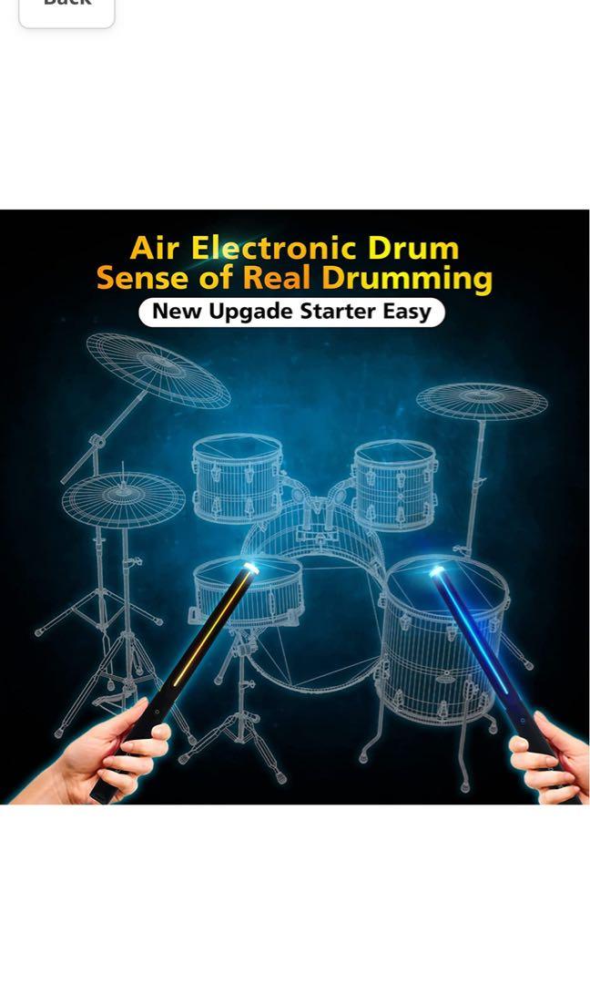 AeroBand PocketDrum2 PLUS Electronic Air Drum Set - Portable Drum Kit With Sticks & Pedals