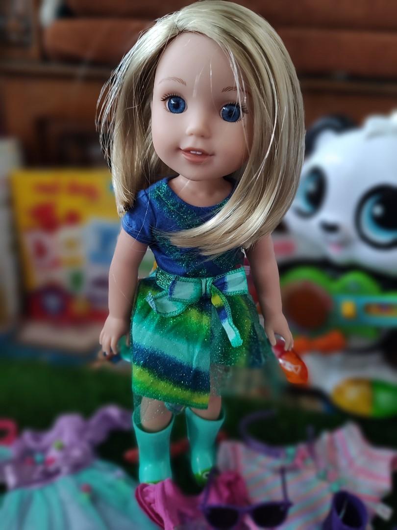 American Girl Doll Wellie Wishers Camille Blonde Hair Blue Eyes