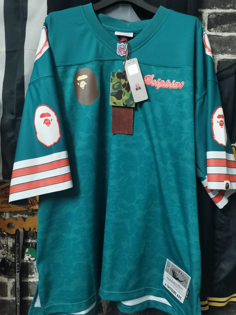 Bape X M&N NFL Miami Dolphins jersey, Men's Fashion, Activewear on Carousell