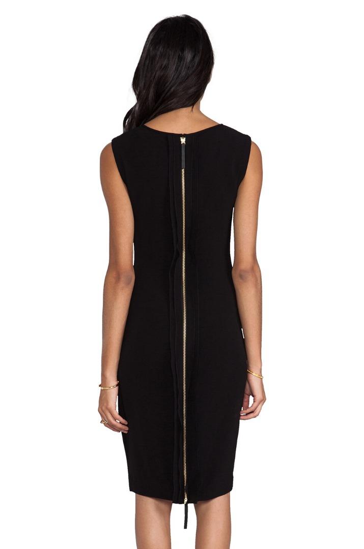 Black dress with store zipper down back