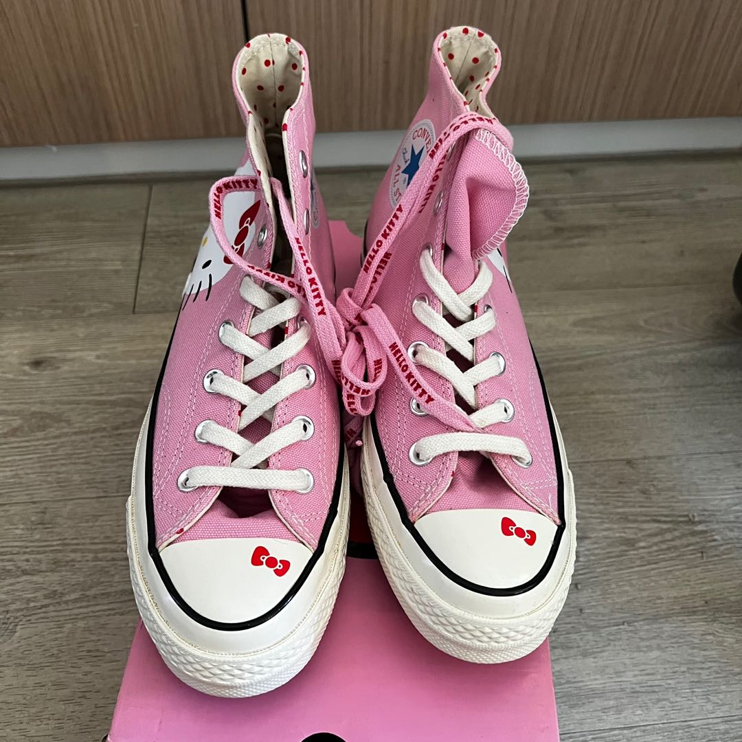 Converse x Hello Kitty Pink High cut Shoes Women s Fashion
