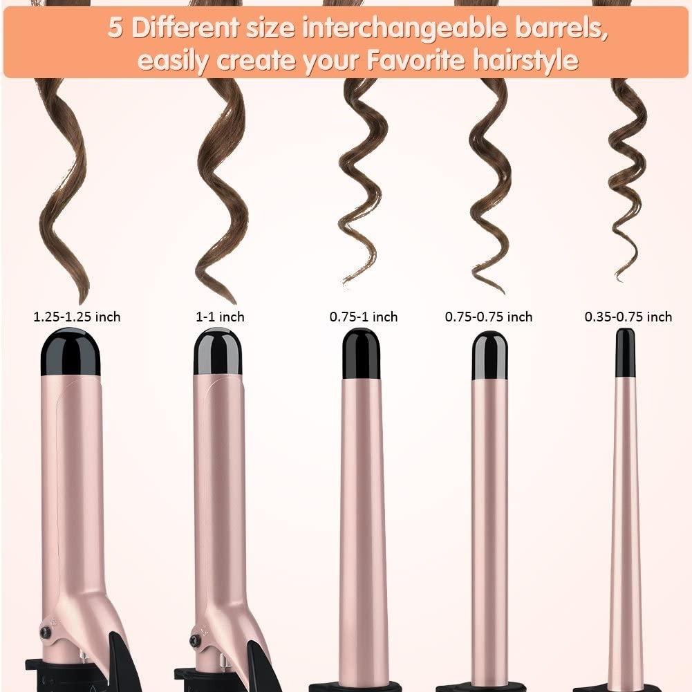 Curling Tongs GEEDIAR 5 In 1 Multifunction Curling Iron Curling Wand with 5 Interchangeable Ceramic Coating Barrels Hair Curler Dual Voltage Resistant Glove gold Beauty Personal Care Hair on Carousell
