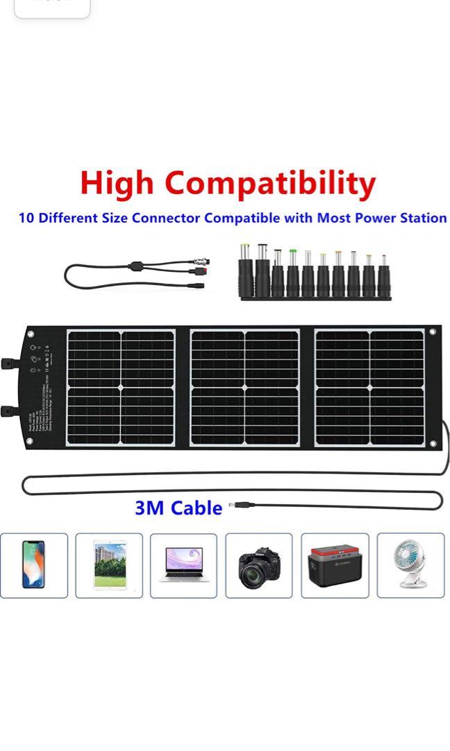 ELECAENTA 60W Foldable Solar Panel ETFE Solar Charger TypeC PD18W USB