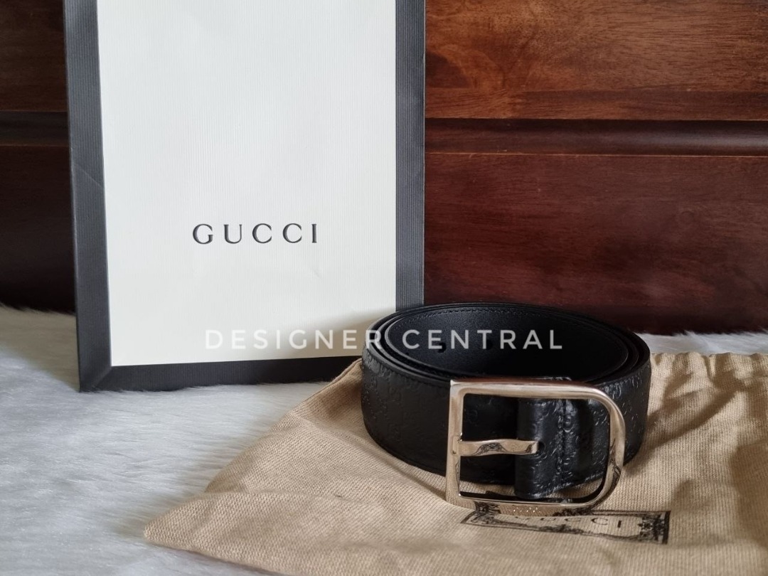 Gucci Microguccissima Men s Leather Belt Black