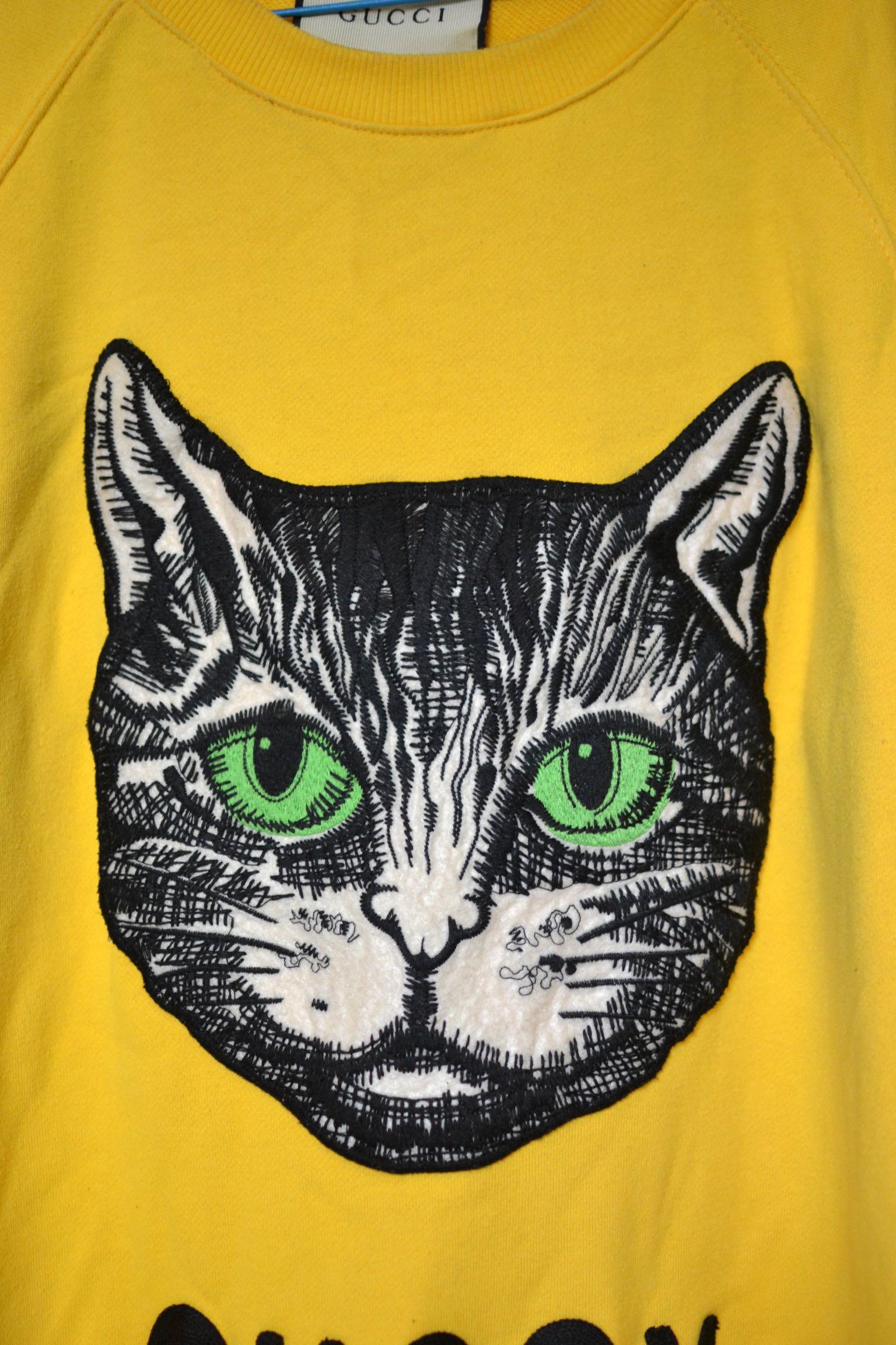 Gucci yellow cat sweater on sale