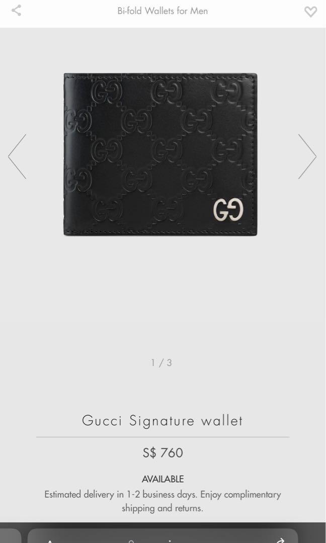 Gucci Signature Wallet Retail Price $760, Men's Fashion, Watches ...