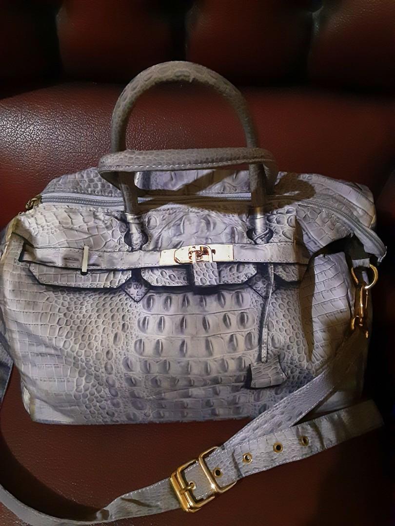 Hermes Kelly 28cm Blue Crocodile Silver Hardware - Nadine Collections