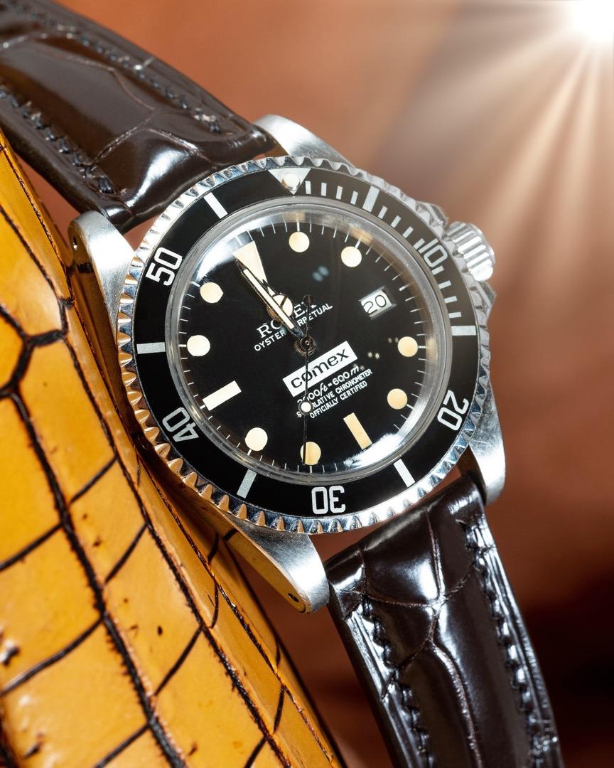 Handmade Hand-stitched Watch Strap in Dark Brown Crocodile Leather