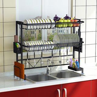 Dishes storage rack drying tableware dishes bowl rack countertop storage  box kitchen rack home drain storage rack (Color : 3rd floor, Size : 53cm)