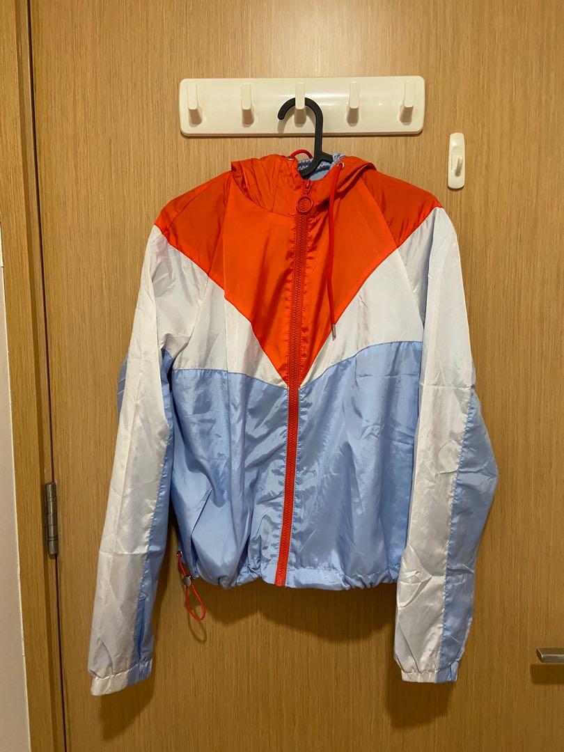White and discount orange windbreaker
