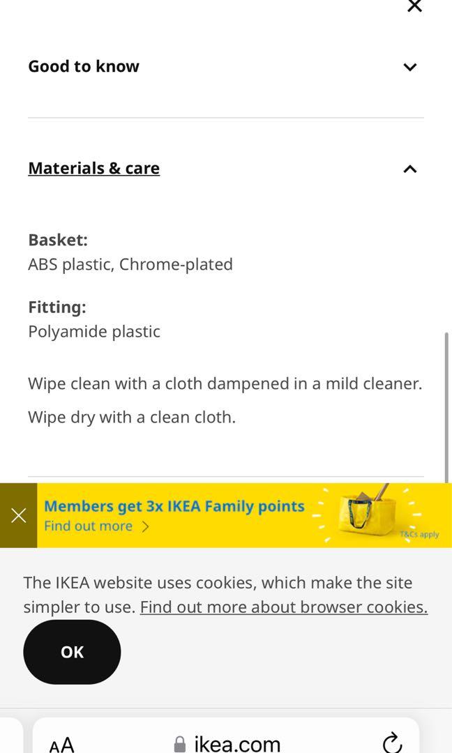 BNIB Ikea Brogrund Toilet Rack shelf shower caddy, Furniture & Home