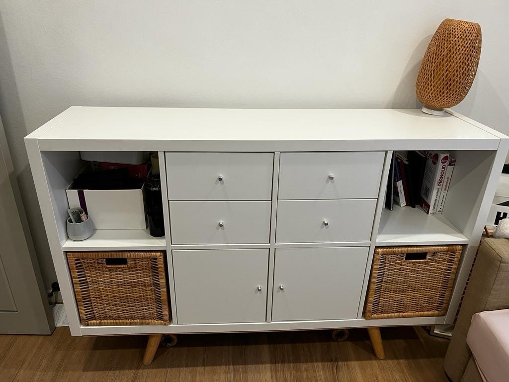 IKEA Kallax set Upgrade Ikea Hack Solid wood legs, Furniture & Home