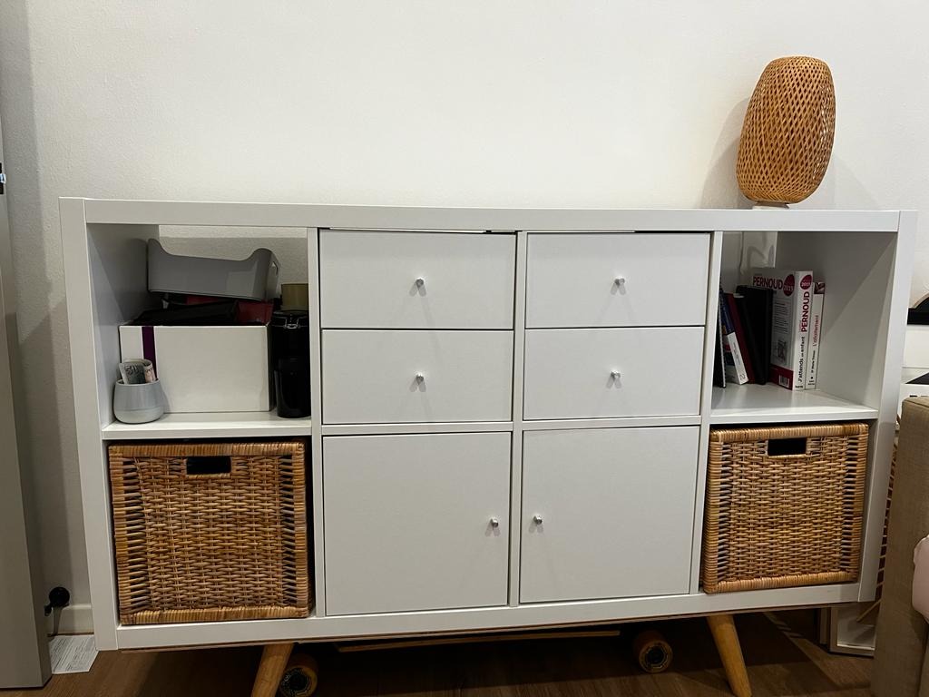 IKEA Kallax set Upgrade Ikea Hack Solid wood legs, Furniture & Home