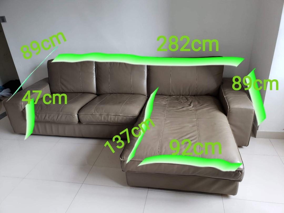 IKEA LShaped Leather Sofa, 傢俬＆家居, 傢俬, 梳化 Carousell