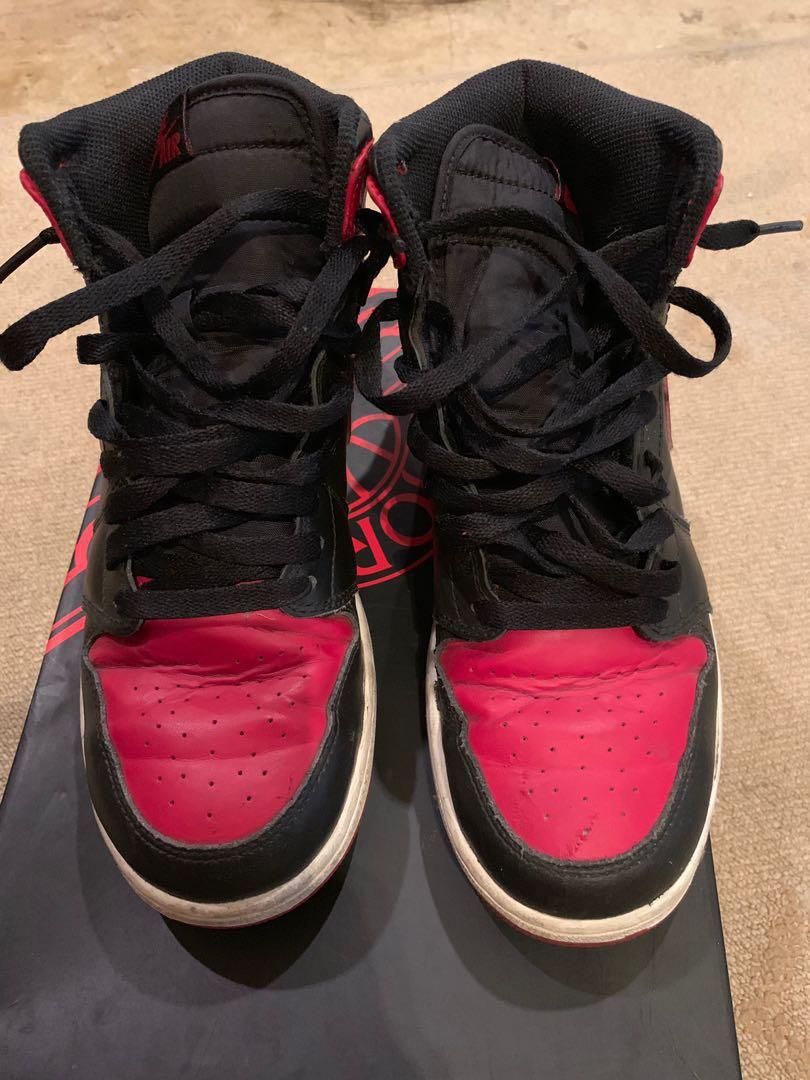 Jordan 1 Breds (Category: Sneakers) located in Makati City. Submitted by weesellstuff (Listing ID 224417889, Image 1). Description: Limited edition Jordan 1 Breds. Size 8 women’s Very nice and well taken cared of.