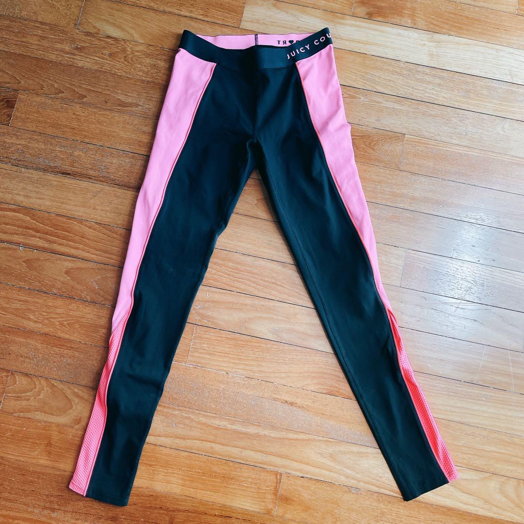 Juicy couture sport black and pink leggings( glow in certain light