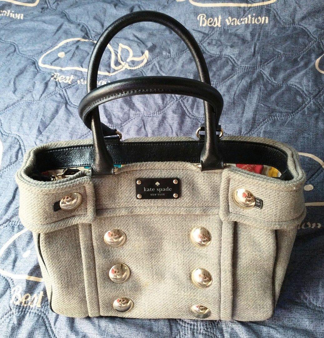 Kate spade grey wool purse sale