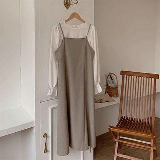 Korean autumn Two pieces blouse sleeveless dress fashionable size S