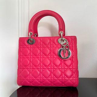 Lady Dior Medium Pink SHW 2014. Dustbag, strap, year card PS 2014.