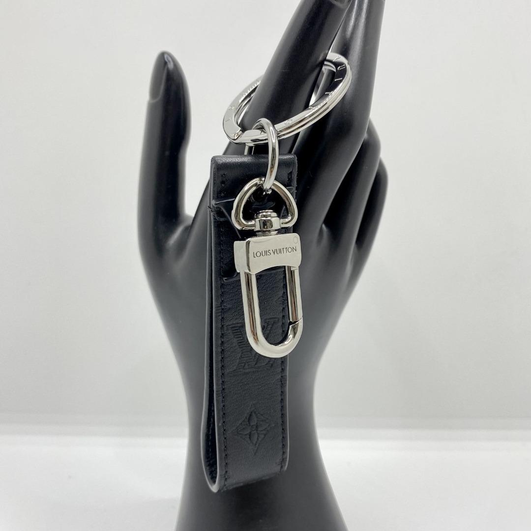LOUIS VUITTON Calfskin LV Shape Dragonne Bag Charm Key Holder