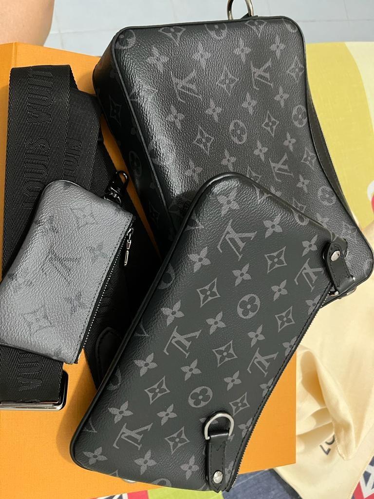 Louis Vuitton LV Men Trio Messenger Bag Monogram Eclipse Canvas - LULUX