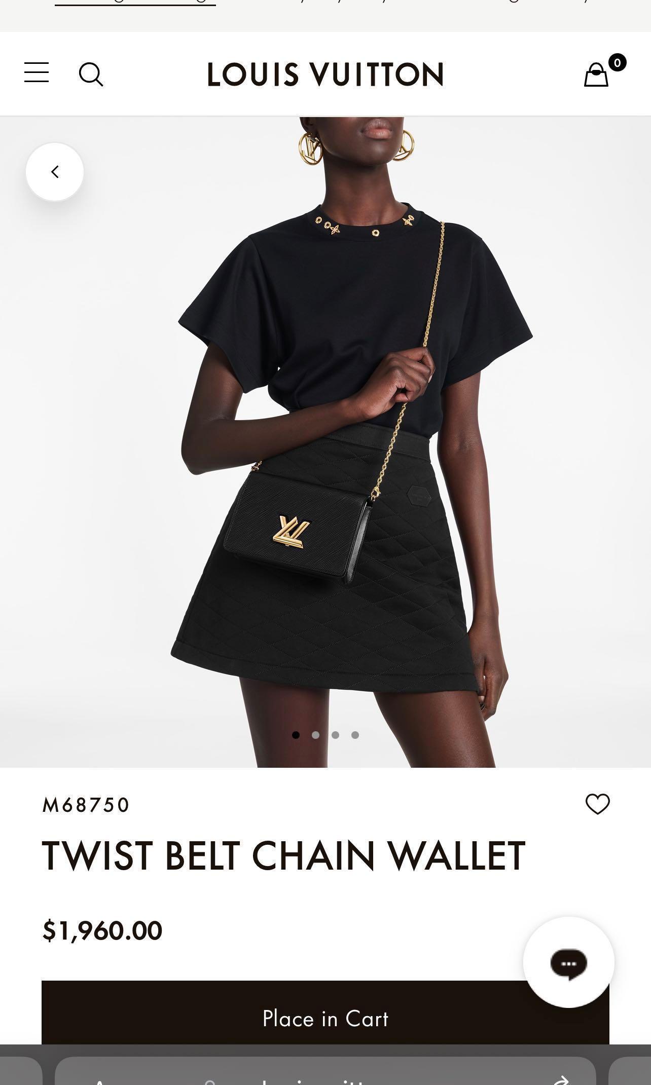 outfit lv twist belt chain wallet