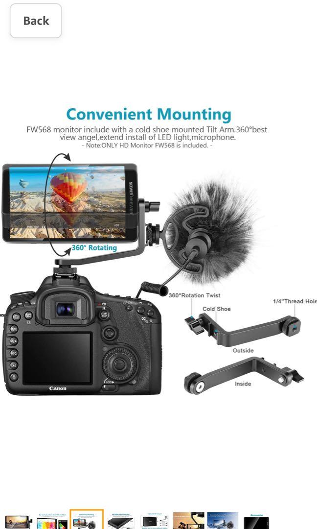 Neewer FW568 5.5Inch Camera Field Monitor with 4K HDMI 8.4V DC Input