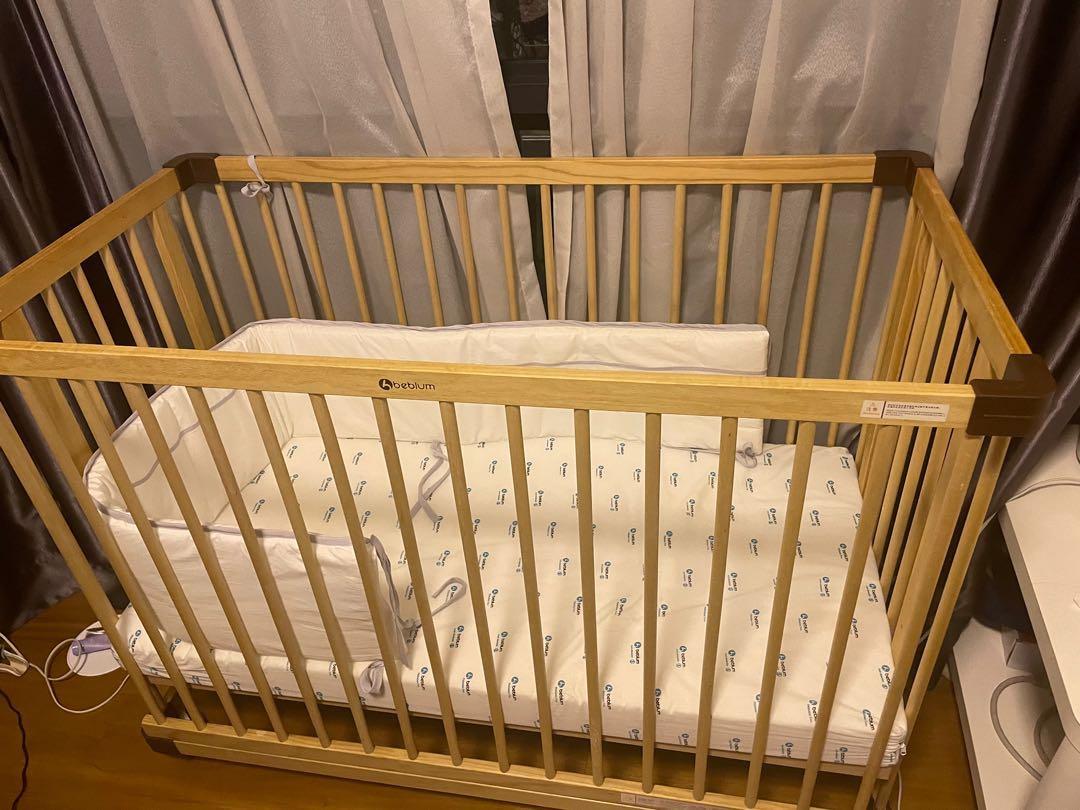(No scratches at all) Beblum Lavo 5 Baby Cot with Oeko Tex mattress
