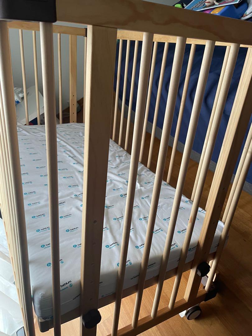 (No scratches at all) Beblum Lavo 5 Baby Cot with Oeko Tex mattress