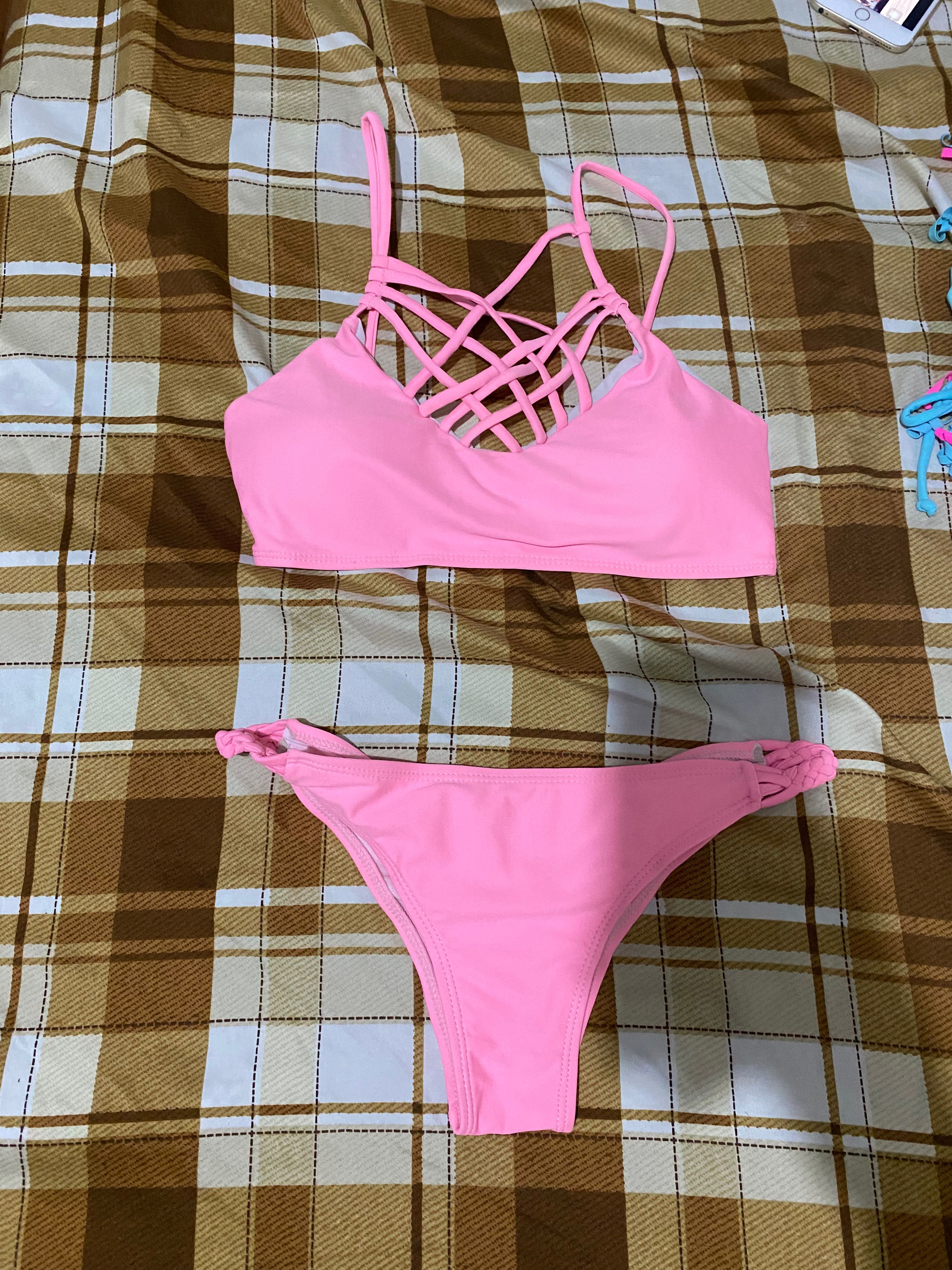 Pink two piece swimsuit, Women's Fashion, Swimwear, Bikinis & Swimsuits