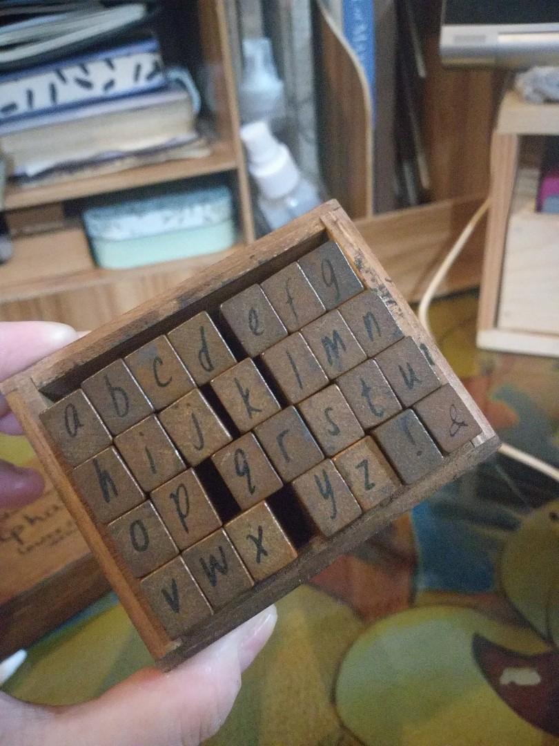 Preloved wooden letter stamps ( lower case), Hobbies & Toys, Stationary & Craft, Craft Supplies