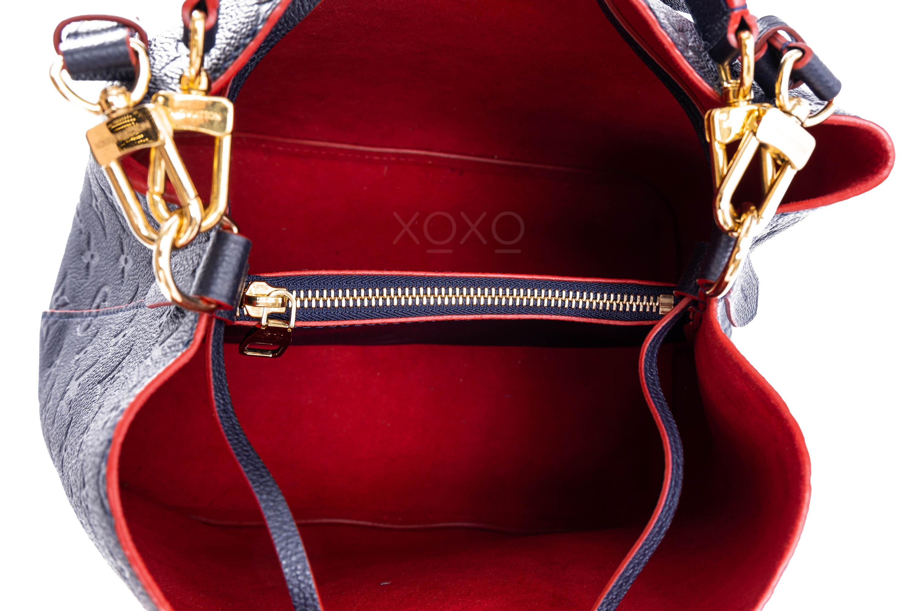 Sold at Auction: Louis Vuitton, Louis Vuitton: a Marine and Rouge Empreinte  Leather NeoNoe MM Bucket Bag c.2020 (includes dust bag and box)