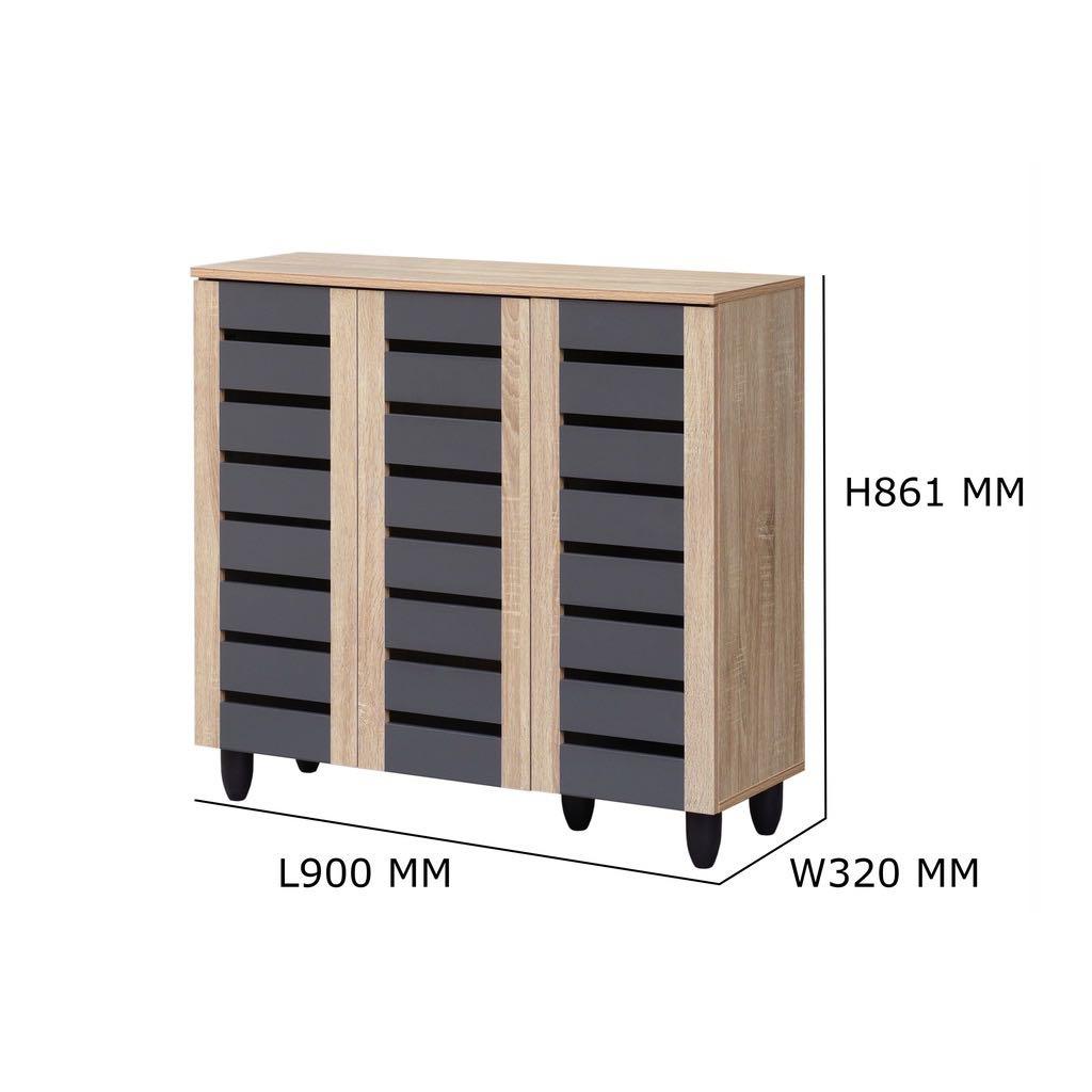 Rak Kasut 3 Pintu / Shoe 3 Door / 4 Tier Storage