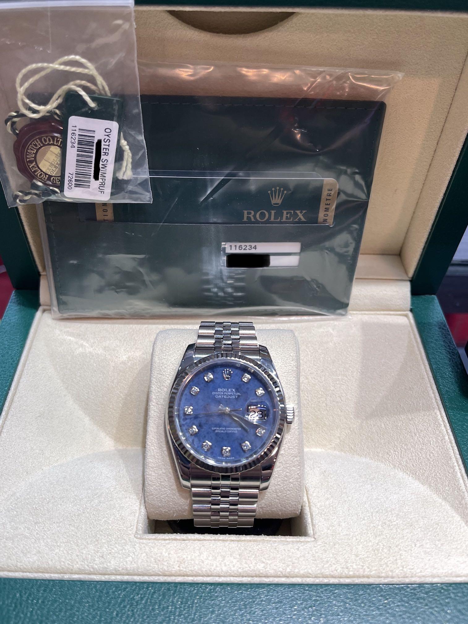 Rare Rolex Sodalite Dial Datejust 116234 36mm