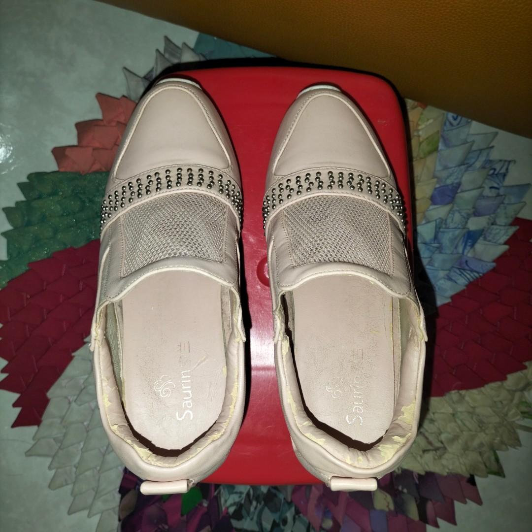 SAURIN pink sneakers wedges
