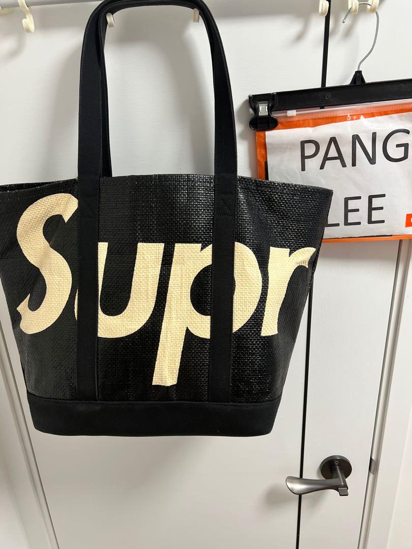 Supreme raffia deals tote black