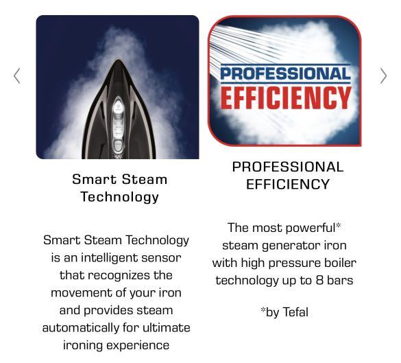 Tefal Pro Express Ultimate [+] GV9620 Steam Iron, TV & Home Appliances