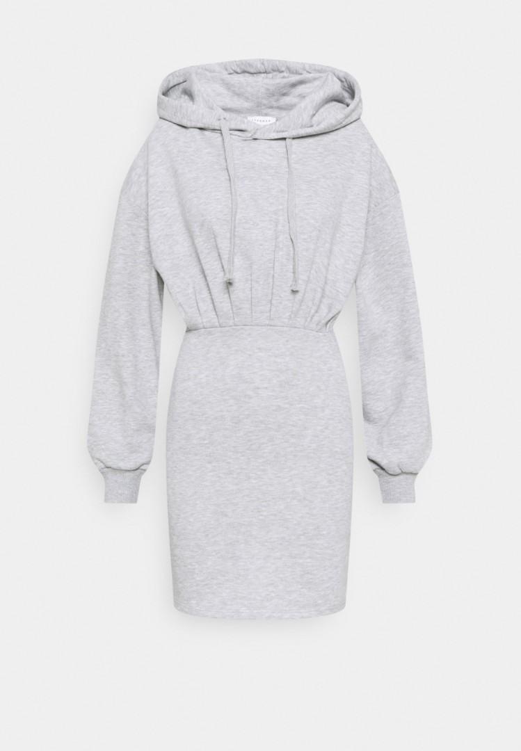 Topshop Grey Hoodie Mini Dress, Women's 