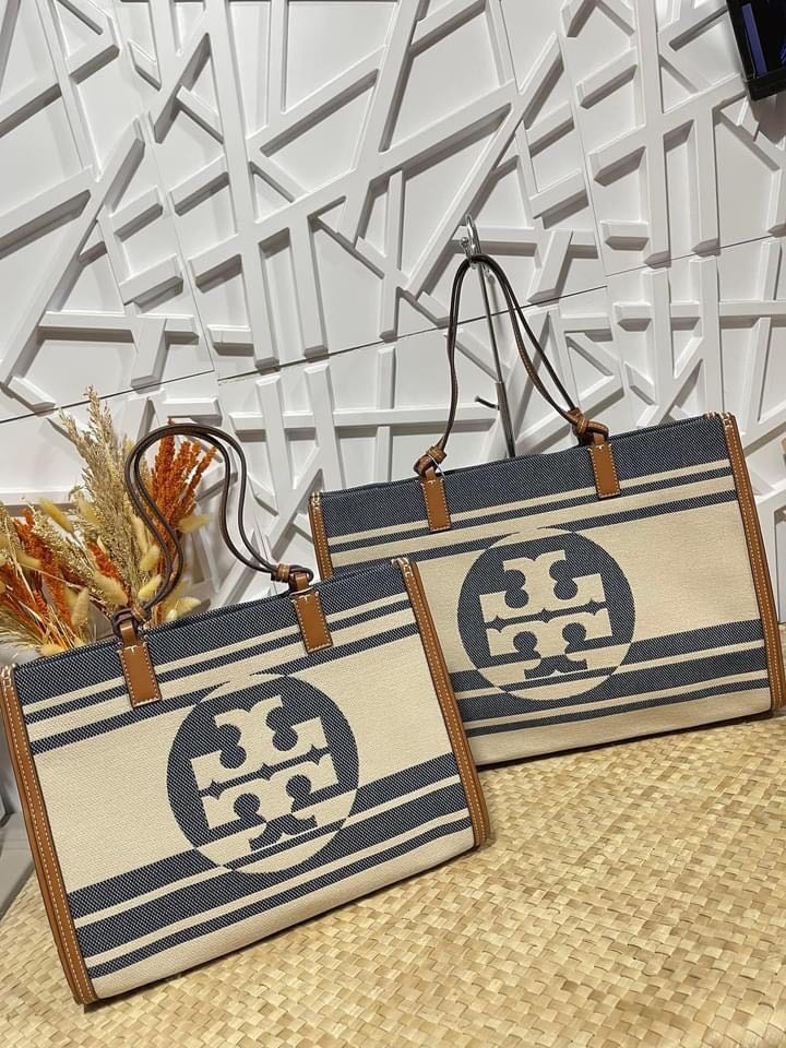 13530 TORY BURCH Ella Jacquard Stripes Mini Tote