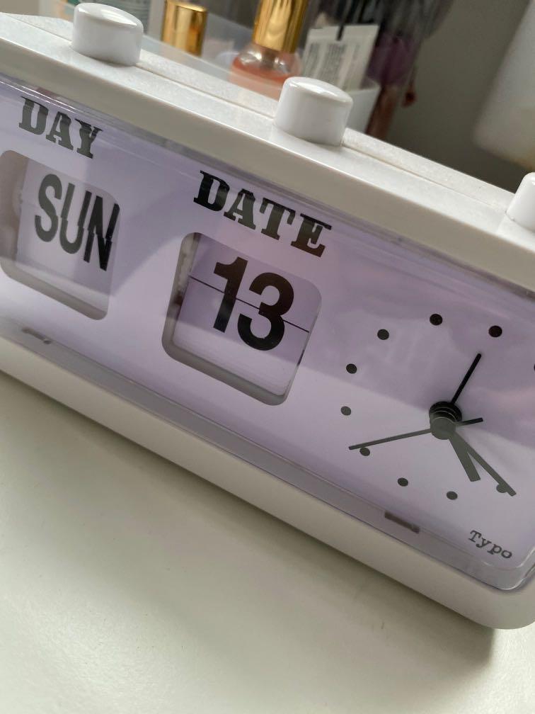 Typo analog retro flip clock, Furniture & Home Living, Home Decor
