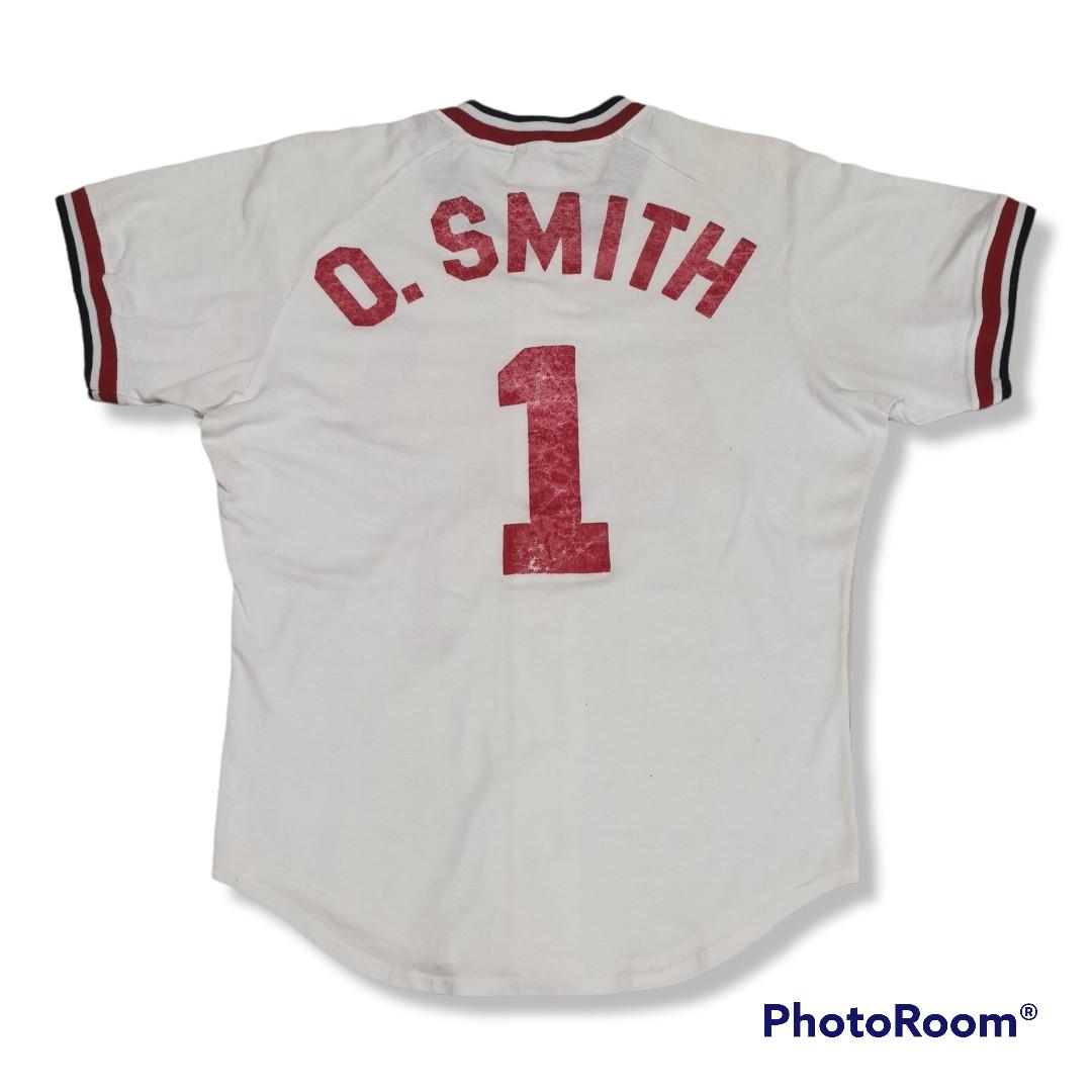 Men's 1992 St. Louis Cardinals #1 Ozzie Smith Authentic White Throwback Baseball  Jersey